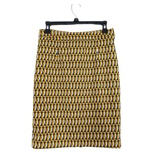 Boden Jacquard Pencil Skirt. Color: Yellow. Size: 4P